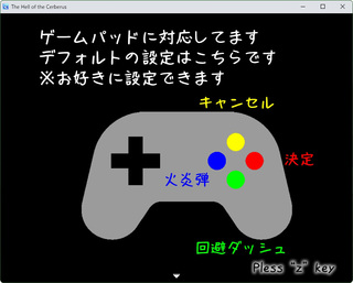 The Hell of the Cerberus ~お注射怖いでしゅ~のゲーム画面「ゲームパッド操作に対応してます、念のためご確認ください」