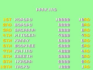 ホップンボップのゲーム画面「ランキング」