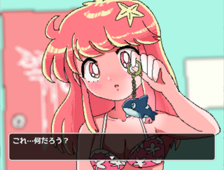 水着でサメサメパニックのゲーム画面「本編は夏に完成予定！鋭意制作中！」