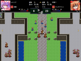 東方戦線記のゲーム画面「6対23‥‥‥？ しかし、こちらには「アレ」がある」