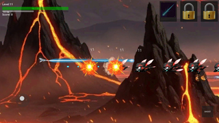 ∞-Rockのゲーム画面「ボスを倒すと特有の武器が使える」