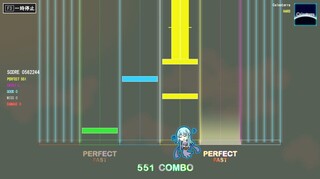 Hexamuseのゲーム画面「演奏画面」