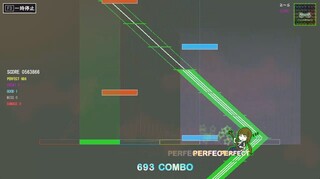 Hexamuseのゲーム画面「演奏画面」