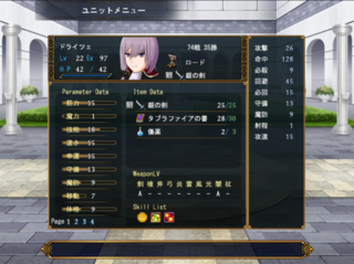 ノルヴェール戦記-紫水晶の旅物語-のゲーム画面「ステータス画面」