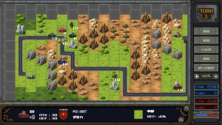 鋼鉄の交響曲 -Symphony of Steel- DEMOのゲーム画面「地形と射程を読む、本格ヘックスタクティクス」