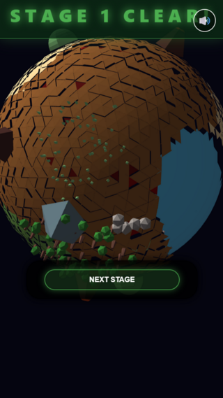 地球創生タイピングゲームのゲーム画面「ゲーム画面２」