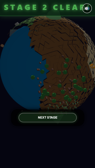 地球創生タイピングゲームのゲーム画面「ゲーム画面３」