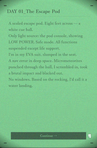 MOON_DAYSのゲーム画面「英語版にも切り替え可能。硬質でドライな翻訳」