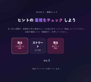 重複したヒントは無効になる