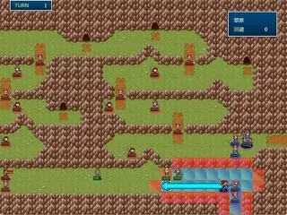 エストリア大陸戦記のゲーム画面「戦闘マップ」