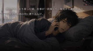 林檎（りんご）のゲーム画面「画面をタップしてテキストを読み進めます」