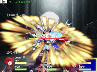 Sword Finger R（リベンジ）のゲーム画面「魔法はターン終了時に発動（溜め撃ち）」