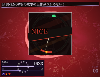 ONEX2 Bverのゲーム画面「狙って敵の攻撃を回避」
