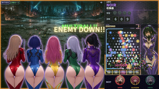 FEVER SHOT HD版のゲーム画面「FEVERは5人が一斉射撃」