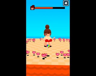 ぽよぽよビーチのゲーム画面「ボスとの戦い」