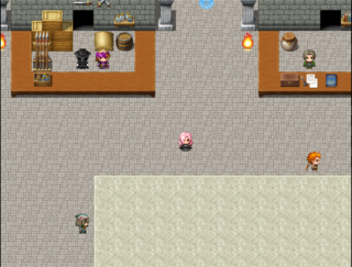 アルマの冒険-冥界伝説-マイナーチェンジ版のゲーム画面「広場を歩くシーン」
