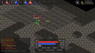Grow with the Dungeon [MMORPG]のゲーム画面「戦士系が回復スキルをかけてもらっている」