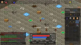 Grow with the Dungeon [MMORPG]のゲーム画面「一定の確率で強化が成功し、+2の装備ができた」