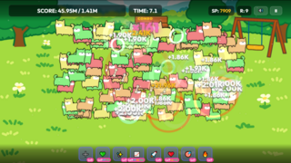 しばボーン！（SHIBA BONE!）のゲーム画面「スキルがかみ合うと連鎖が起き、画面が犬で埋まります。スコアが一気に伸びる瞬間です。」