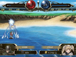 a rolling pentagonのゲーム画面「戦闘画面」
