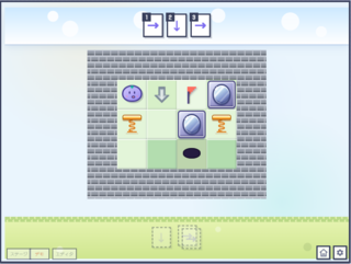 pon - A Cute Arrow Puzzleのゲーム画面「少し考えないとクリアできないステージもあるよ」