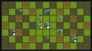 Master Battle (β)のゲーム画面「対戦はオートバトル」