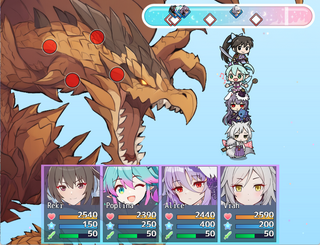 エルシェ・エクスプローラーのゲーム画面「戦闘はサイドビュー形式」