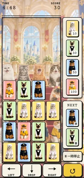Daarooのカードゲーム 世界の猫のゲーム画面「ゲームフィールド」