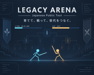 Legacy Arena Ver.0.03 Public Testのゲーム画面「ゲームイメージ(開発中のため実際のイメージとは異なる可能性があります)」