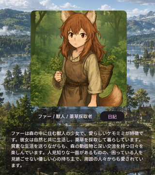 Lucidrowseのゲーム画面「作成したキャラクタの例。」