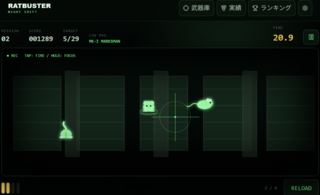 RATBUSTER: Night Shiftのゲーム画面「ヘッドショットとコンボを狙おう」
