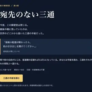 宛先のない三通｜夜の郵便室・第0便のイメージ
