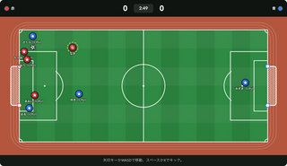 ミニサッカー - PlayBoardGamesのゲーム画面「グランドスタジアムでの4対4の試合」