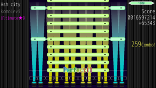 CoLaneのゲーム画面「高速連打＋同時押し」