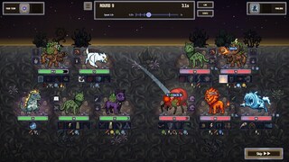 Deck Beastsのゲーム画面「状態異常が飛び交う終盤のバトル」