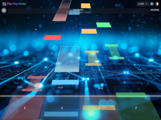 Flip Flap Notesのゲーム画面「プレイ画面・遠近感あり」