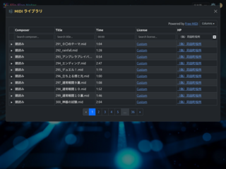 Flip Flap Notesのゲーム画面「MIDI ライブラリ」