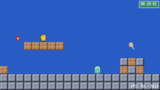 ミントのキャンディ集めのゲーム画面「キャンディを集めよう。」
