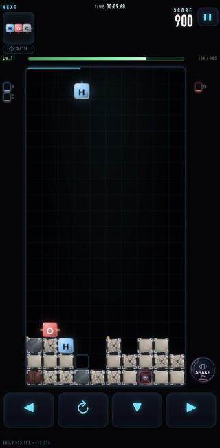 Elementrixのゲーム画面「元素を配置して分子をつくります」