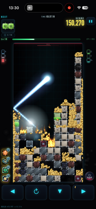 Elementrixのゲーム画面「様々な能力を駆使して難局を乗り越えていきます」