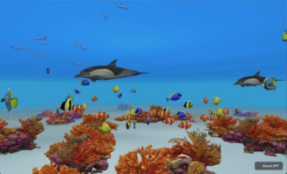 Reef Cameraのゲーム画面「イルカのいる風景」