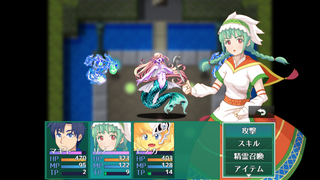 Spirit Crown Re:memberのゲーム画面「バトルではゲージが溜まったキャラから行動できる。」