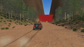 WILD DIRT RALLYのゲーム画面「赤い鳥居が続く谷あいの道」
