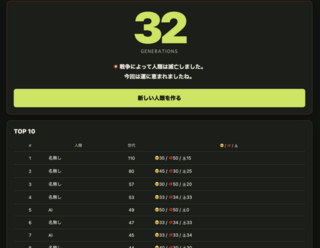 LAST TRAITSのゲーム画面「人類はいずれ滅亡します。」