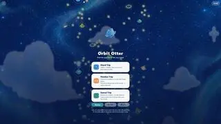 Orbit Otterのゲーム画面「タイトル画面（3つのステージ）」