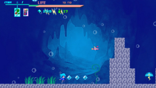 シンベールクリスタル ルーツのゲーム画面「海中ステージ」