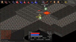 Grow with the Dungeon [MMORPG]のゲーム画面「モンスターも回復スキルを使います。」