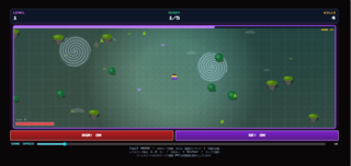 バンパイアサバイバーみたいなゲームのゲーム画面「htmlなのでブラウザでも簡単にできます。」