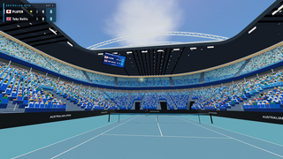 First Person Tennisのゲーム画面「リアルなコートに降り立ち臨場感のあるテニスをしましょう！」