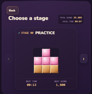 trick or logic!のゲーム画面「ステージ選択:練習ステージもあるよ」